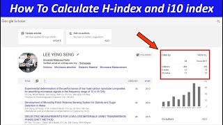 How To Calculate H index and i10 index in Google Scholar [upl. by Essined]