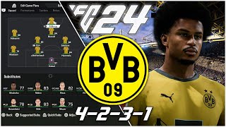 Edin Terzićs Borussia Dortmund 4231 and 4141 Tactics explained and replicated  EA FC 24 [upl. by Haceber]