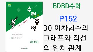 BDBD수학공통수학1 수력충전 P152 30이차함수의그래프와직선의위치관계 [upl. by Basilius]