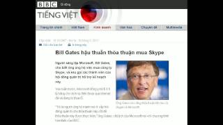 18052011  BBC Vietnamese  Bill Gates hậu thuẫn thỏa thuận mua Skype [upl. by Thenna]