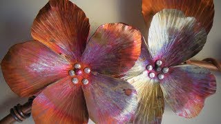 How I Make A Dogwood Flower Out Of Salvaged Copper [upl. by Nyrraf665]