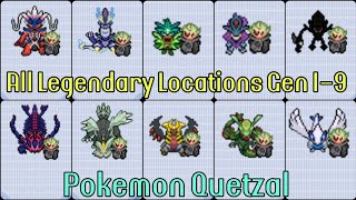 Pokemon Quetzal 070 Legendary Locations  Gen 19 All Legendary Locations [upl. by Rehotsirhc]