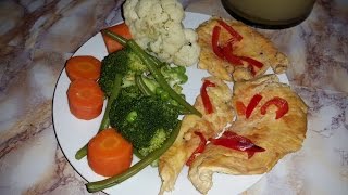 PECHUGAS DE POLLO AZADAS CON VERDURAS AL VAPOR [upl. by Atis409]