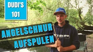 ► Easy geflochtene Schnur aufspulen  Angelschnur aufspulen Anleitung  Dudis 101 [upl. by Essirehs578]