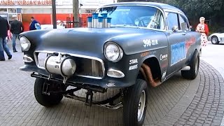 1955 Chevy Gasser Called quotBrutal Bastardquot  Hard Acceleration amp V8 sound [upl. by Akcinat]