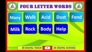 Four letter words  English Activity  Three letter words  Part 2  Garden of words [upl. by Ecnaled]