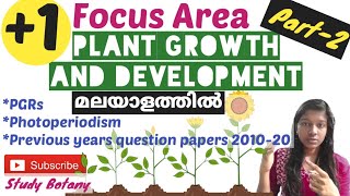 PLANT GROWTH AND DEVELOPMENT PART2 FOCUS AREA PLUS ONE BIOLOGY MALAYALAM STUDY BOTANY CHAPTER11 [upl. by Aennaej]