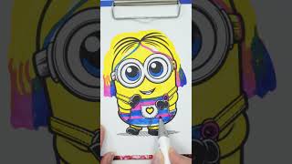 Wednesday Minion vs Enid Minion vs GRU Three markers challenge vs one shorts [upl. by Dareg]