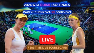 Anastasia Pavlyuchenkova vs Marie Bouzkova LIVE Score UPDATE Today Womens Tennis 2024 WTA Dubai [upl. by Akinit454]