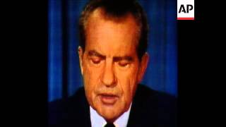 SYND 8 8 74 US PRESIDENT RICHARD NIXON DELIVERS HIS RESIGNATION SPEECH [upl. by Eenert]