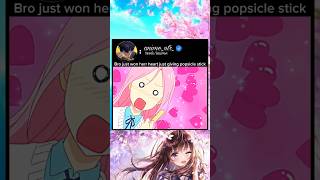 bro just won herr heart just giving popsicle stick anime animeedit animelover romantic love [upl. by Kit]