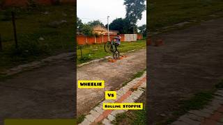 Challenge danger Wheelie vs Rolling STOPPIE shorts shortsfeed short stunt ytshorts mtb cycle [upl. by Yrrag633]