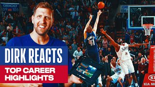 Dirk Nowitzki Reacts To His Top Career Highlights🔥👀 [upl. by Adnohsak]