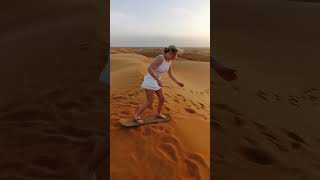 Dubai Desert Safari Sandboarding youtube shorts tyshorts funny video viral foryou [upl. by Anelrats]