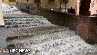 Deadly floods tear through central Spain after torrential rainfall [upl. by Aimet]