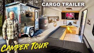 5x8 Cargo Trailer DIY Camper Conversion Build  Tiny House [upl. by Silva719]