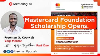 Mastercard Foundation Scholarship  KNUST Application opens 2024  Part One  Freeman Kporxah [upl. by Jorry630]