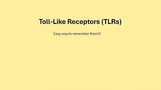 Toll Like Receptors TLRs easy memorisation techniques [upl. by Cahilly70]