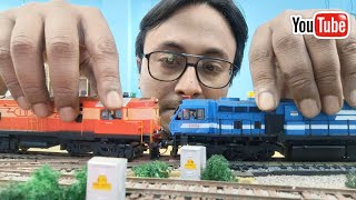 WDP4 amp WDM3A Model Train Running through Turnouts  HO Scale Miniature Model Train  train video [upl. by Gipson]