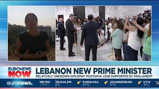 Lebanon new PM Relatively unknown diplomat Mustapha Adib supported by parliament [upl. by Hettie]