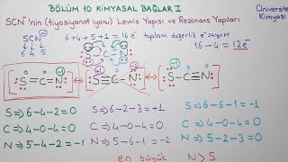 Genel Kimya 1Bölüm 10  Kimyasal Bağlar I  SCN iyonu Lewis Yapısı [upl. by Ilak55]