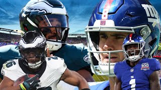 Giants 24 vs Eagles 32 Week 7 Preview  Saquon Returns to Metlife [upl. by Neirod]