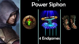 4 EndGame Power Siphon Locus Mine Setups Path of Exile 325 [upl. by Lazos]