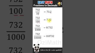 Converting Fractions to decimals Dividing by Powers of Ten maths mathshack mathstricks [upl. by Lleze]