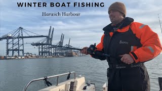 Winter boat fishing in Harwich Harbour by the Port of Felixstowe [upl. by Aziar]