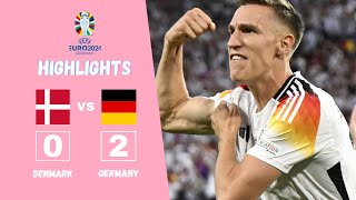 Germany vs Denmark highlights  Euro 2024 [upl. by Airdnekal]