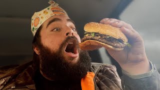 Burger King NEW Candied Bacon Whopper Review [upl. by Imuyam363]