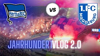 JAHRHUNDERTVLOG 20 PYROWAHNSINN  UNTERBRECHUNG  Hertha BSC vs Magdeburg  FANPRIMUS STADIONVLOG [upl. by Ahgem]