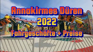 Annakirmes Düren 2022 Fahrgeschäfte  Preise [upl. by Siva445]