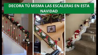 15 Ideas navideñas para aprender a decorar las escaleras [upl. by Oriaj]