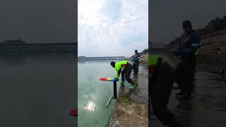 Hydrofoil sliding exercise in reservoir [upl. by Hasin726]