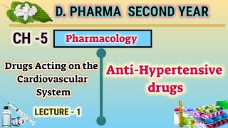 Antihypertensive drugs  Ch5  L1  Pharmacology  Drugs acting on CVS  DPharm second year [upl. by Mapes539]