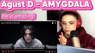 First time reacting to Agust D  AMYGDALA BTS HYBELABELS [upl. by Micro]