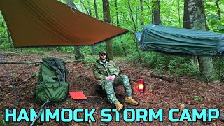 Storm Camping In A CRUA Hybrid Hammock Tent  MRE Menu 19 Field Review  Heavy Rain [upl. by Belanger]