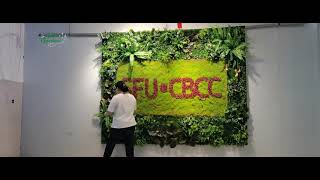 SFU Custom Plant Wall with Logo firstgarden verticalwallgarden walldecor plantwall [upl. by Acinat]