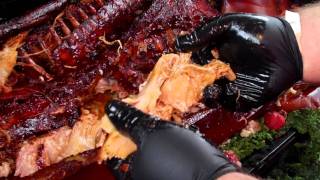 Break Down a Whole Hog and feed people smoked bbq pig meat [upl. by Ariet]