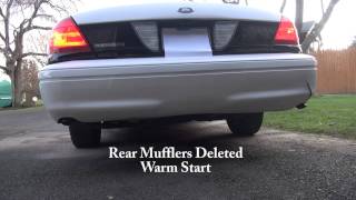 01 Ford P71 Police Interceptor stock vs muffler delete exhaust Crown Vic [upl. by Atnuahs]