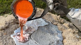 Huge Molten Aluminum Fire Ant Casting Biggest One Yet Casting 25 [upl. by Leda]