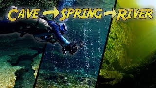 Diving a highflow cave The Devils Spring system at Ginnie Springs in Florida [upl. by Amees]