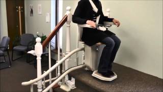 Stannah Stairlift User Demonstration on Curve Starla Model [upl. by Alor]