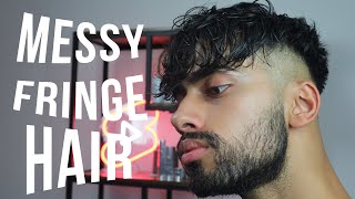 Messy Fringe Hairstyle Tutorial For Men [upl. by Hester]