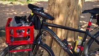 Crosstrail Touring Bike amp Specialized Pizza Rack mods Frame Pump flipped the Trekking Bars etc [upl. by Lynch402]