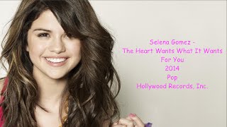 Selena Gomez  The Heart Wants What It Wants Lyrics On Screen  Music [upl. by Nnaynaffit]