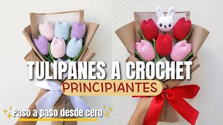 ✅ TULIPANES A CROCHET PASO A PASO PARA PRINCIPIANTES  VENDE TANTOS COMO PUEDAS TEJER 🧶💐 [upl. by Lotsyrk]