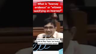 What’s HEARSAY EVIDENCE Biglaang recitation miriam asks prosecution lawyer former student 🙀 [upl. by Eiramnerual]