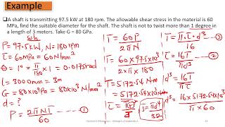 EP 30 EXAMPLE ON TORSIONAL STRESS AND STRAIN [upl. by Fattal]